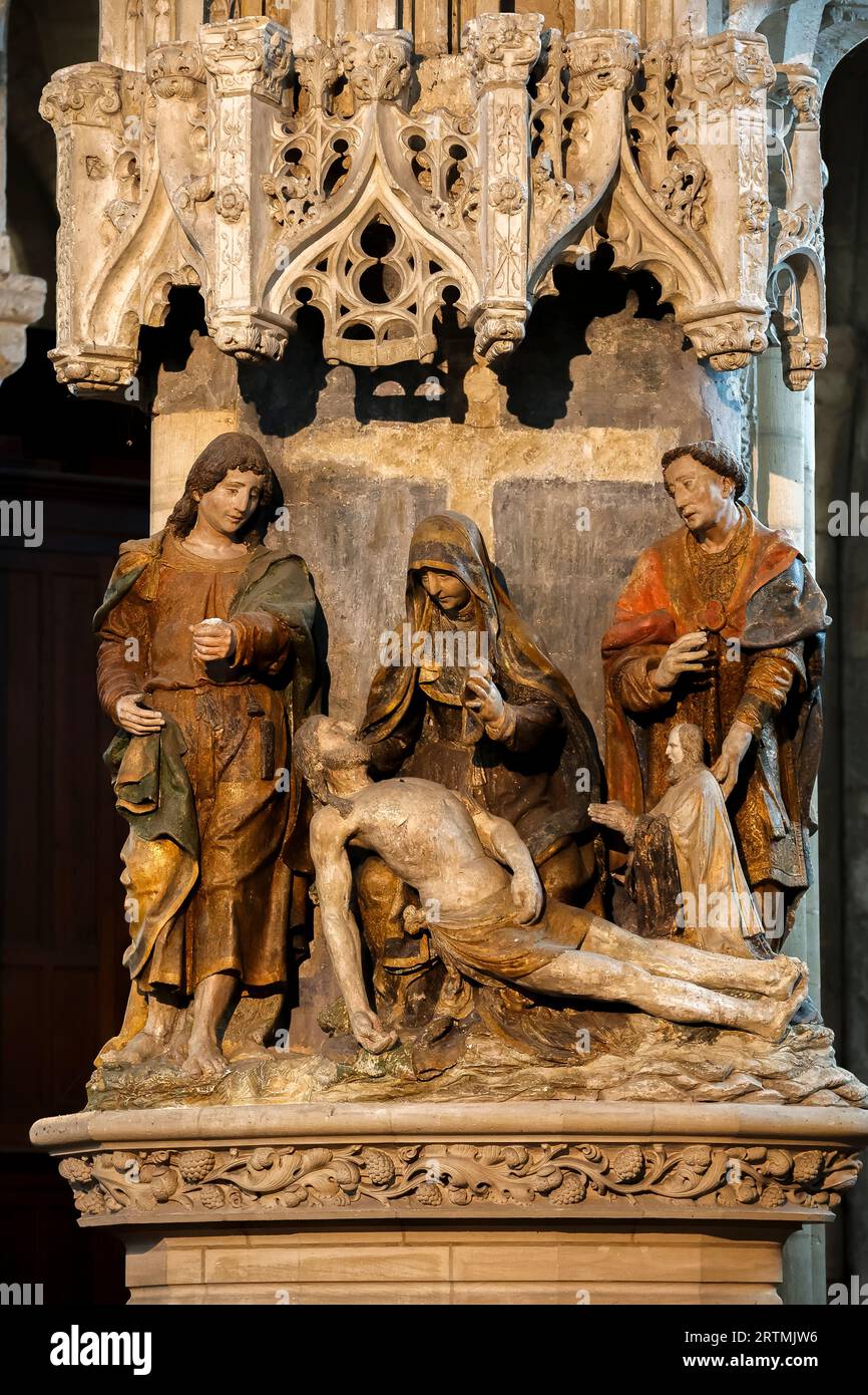 Saint Etienne catholic church, Beauvais, France. Group of statues