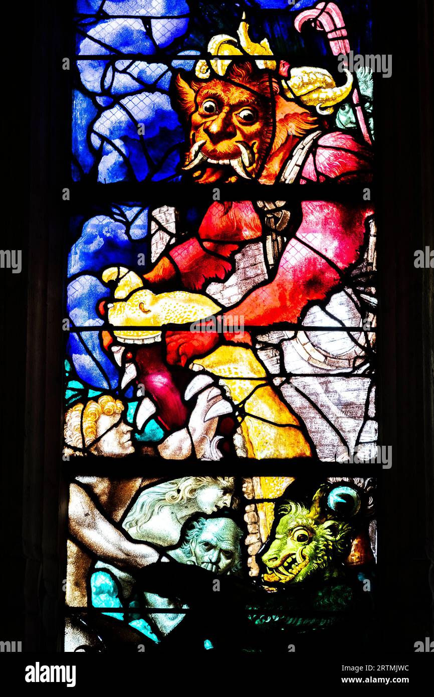Saint Etienne catholic church, Beauvais, France. Stained glass Stock