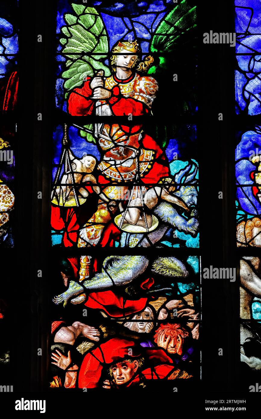 Saint Etienne catholic church, Beauvais, France. Stained glass