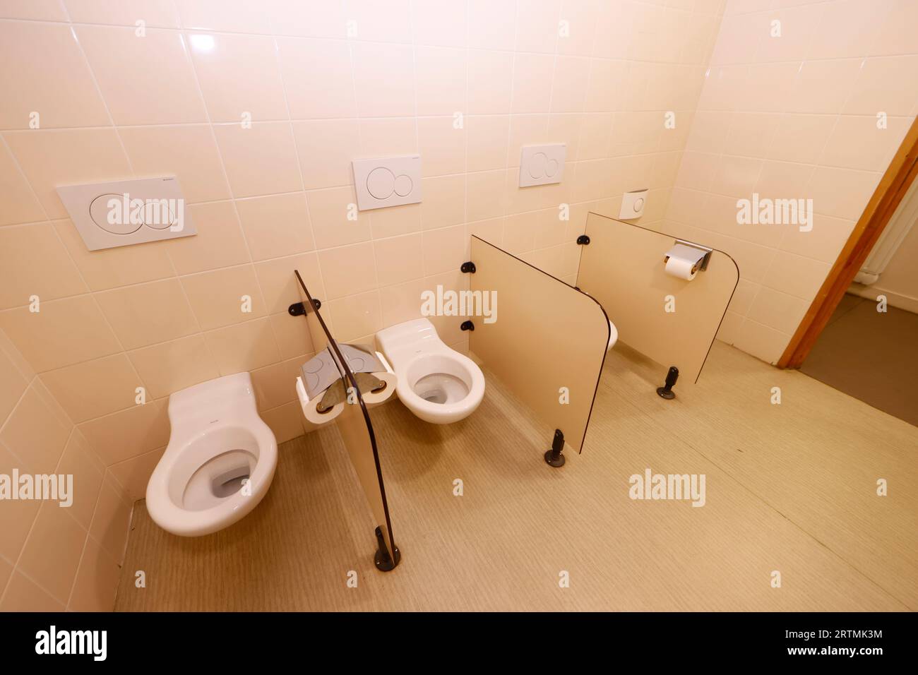 Disco Toilette bathroom with toilette seat in colored light games at Quai  De La Joliette in Marseille France Stock Photo - Alamy