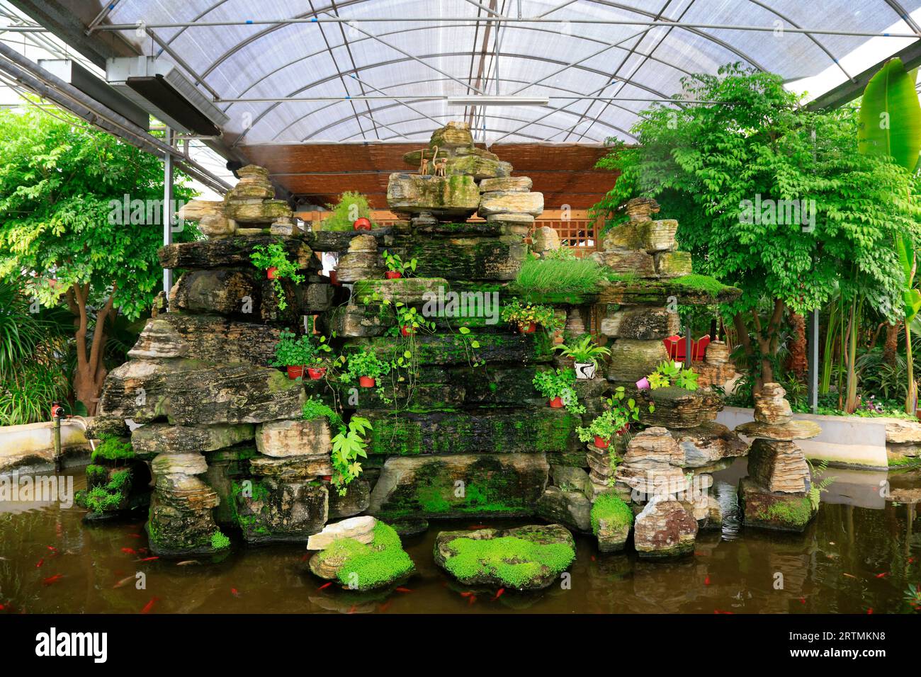 Rockery in the park Stock Photo - Alamy