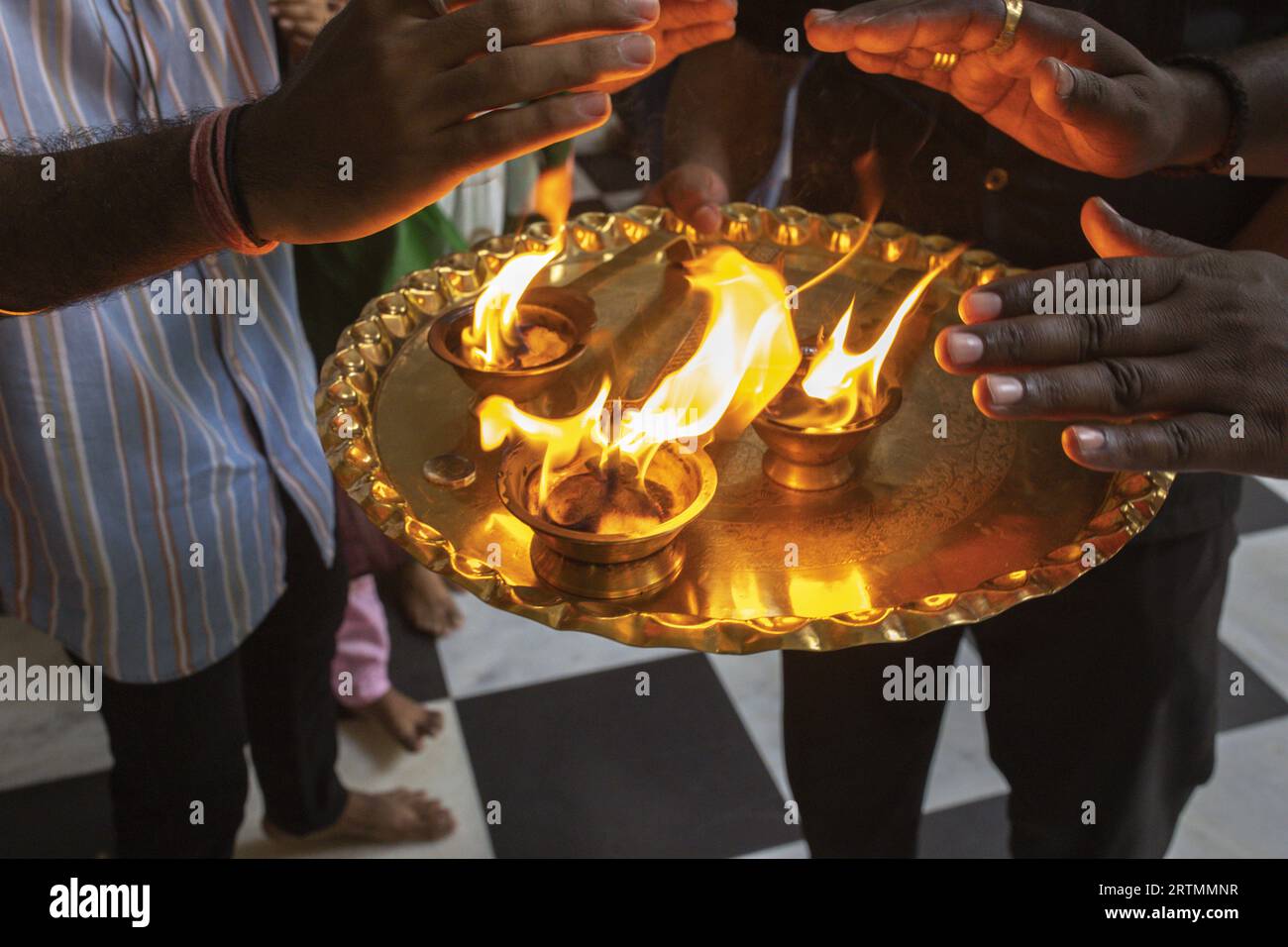 Puja in ISKCON temple in Juhu, Mumbai, India Stock Photo - Alamy