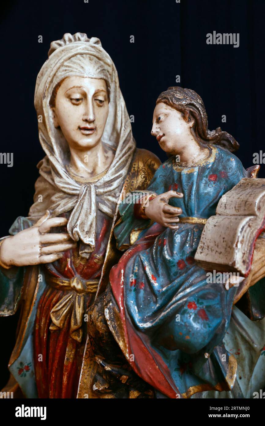 Order of St. Francis Museum.  Virgin Mary and child. Statue.  Porto. Portugal. Stock Photo