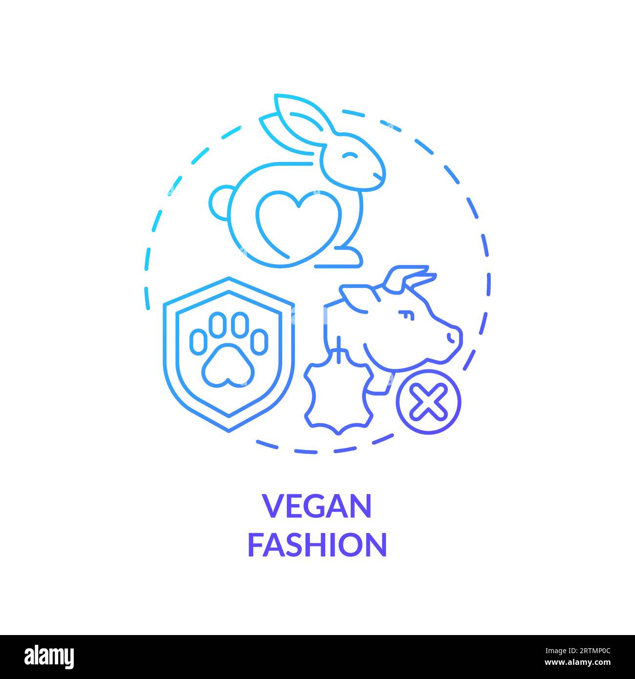 2D thin line gradient icon vegan fashion concept Stock Vector