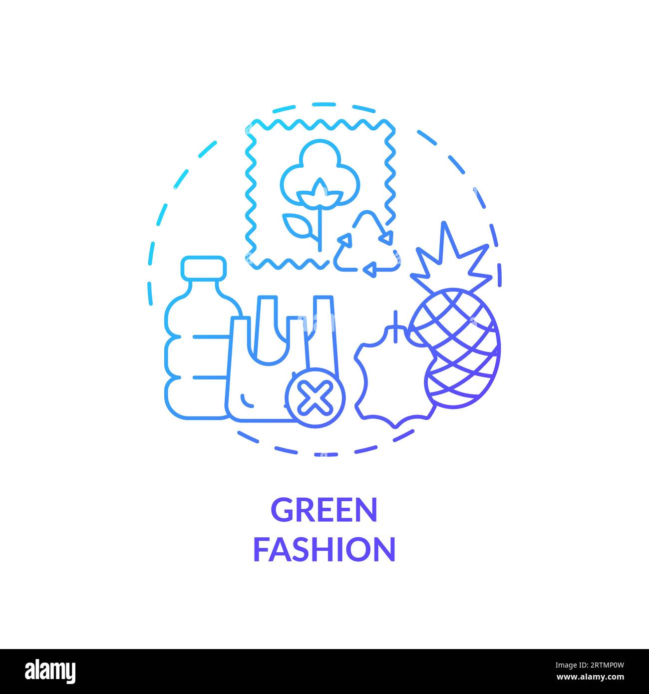 2D thin line gradient icon green fashion concept Stock Vector