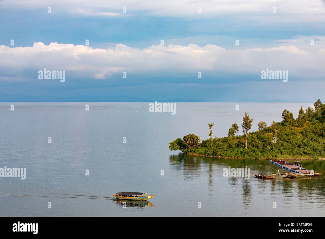 Boat on Kivu lake, Karongi, Rwanda Stock Photo - Alamy