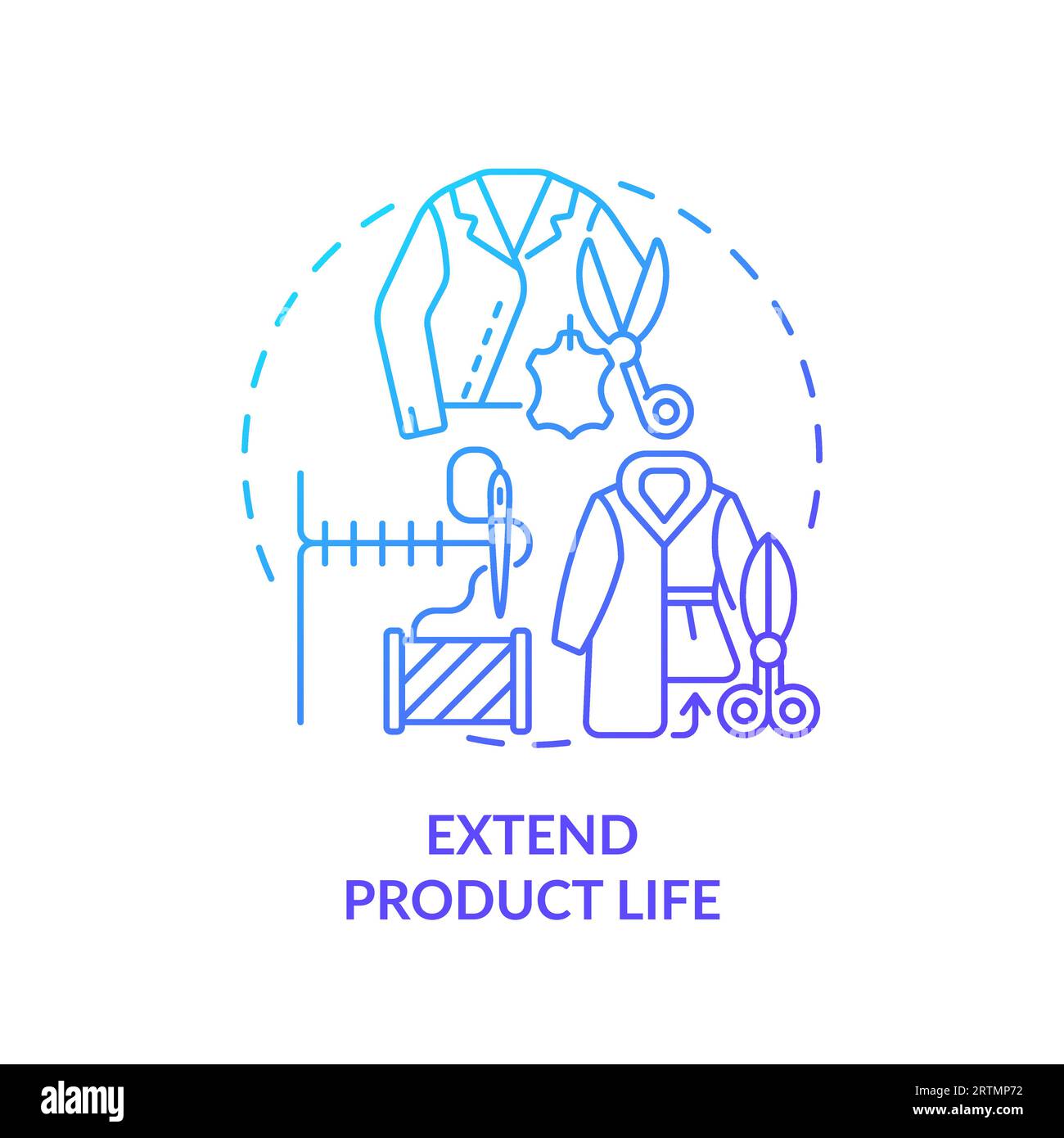 2D thin line gradient icon extend product life concept Stock Vector