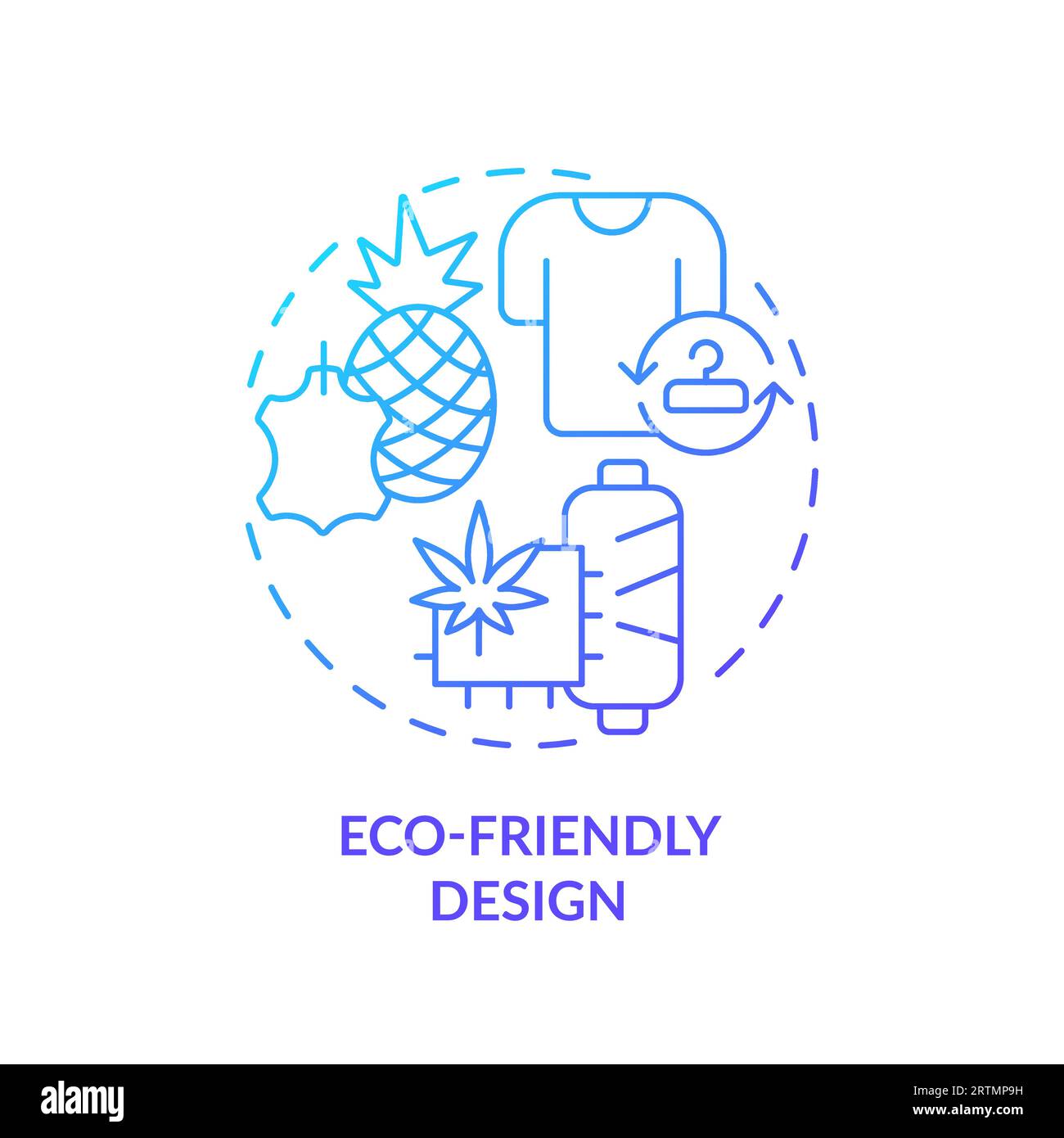 2D thin line gradient icon eco friendly design concept Stock Vector