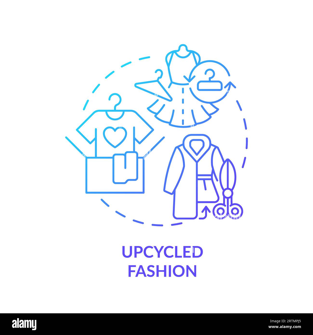 2D thin line gradient icon upcycled fashion concept Stock Vector Image ...