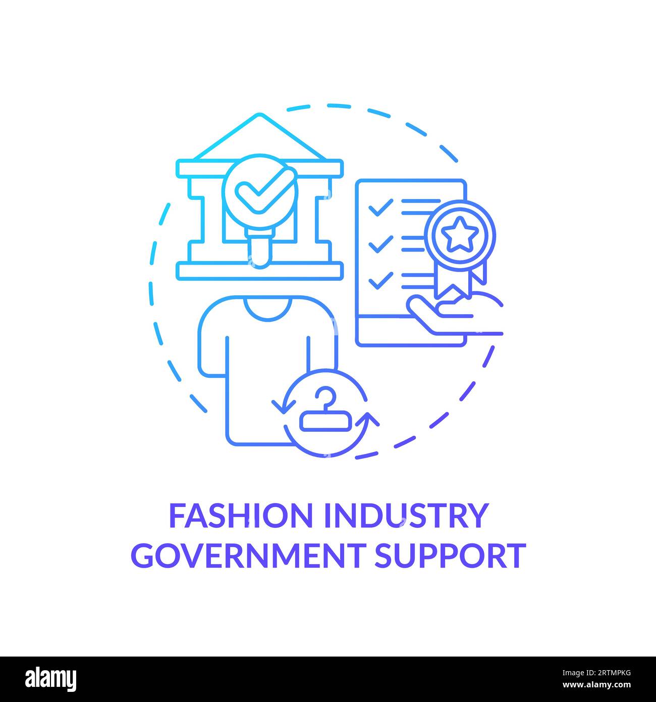 Gradient icon fashion industry government support concept Stock Vector