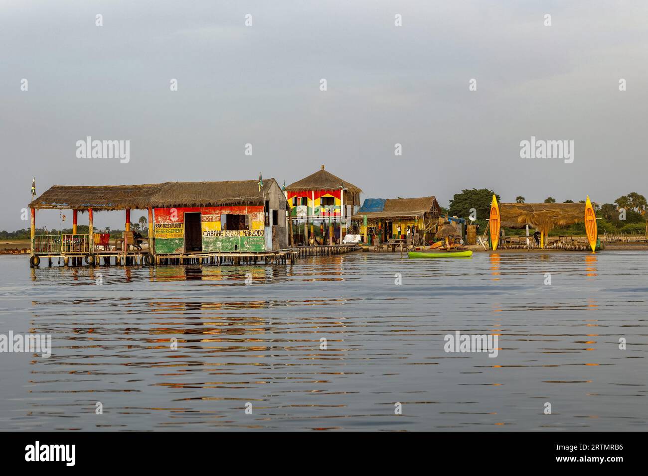 Rasta restaurant on Mar Lodj island, Senegal Stock Photo - Alamy