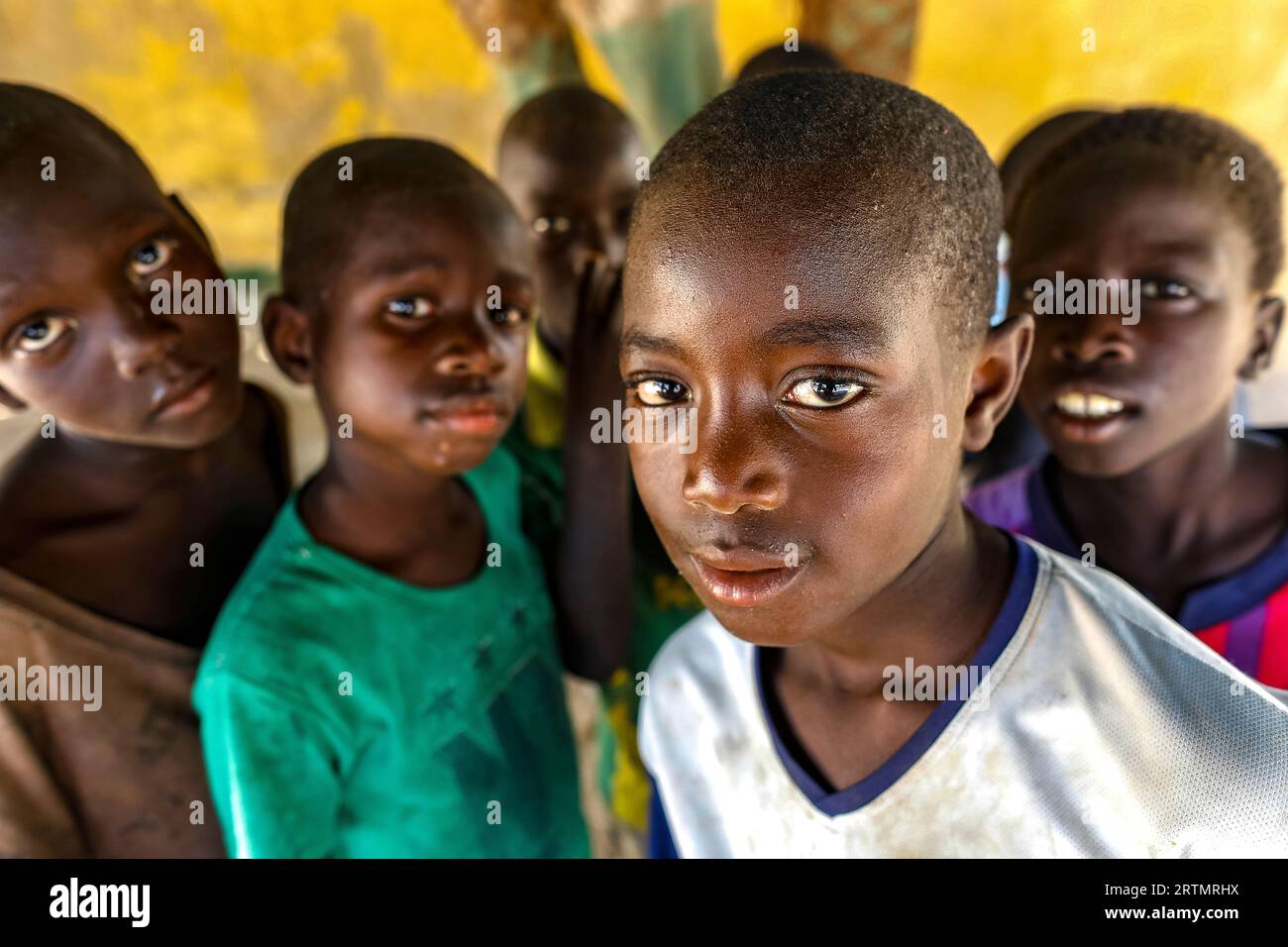 Group of boys in Fatick, Senegal Stock Photo