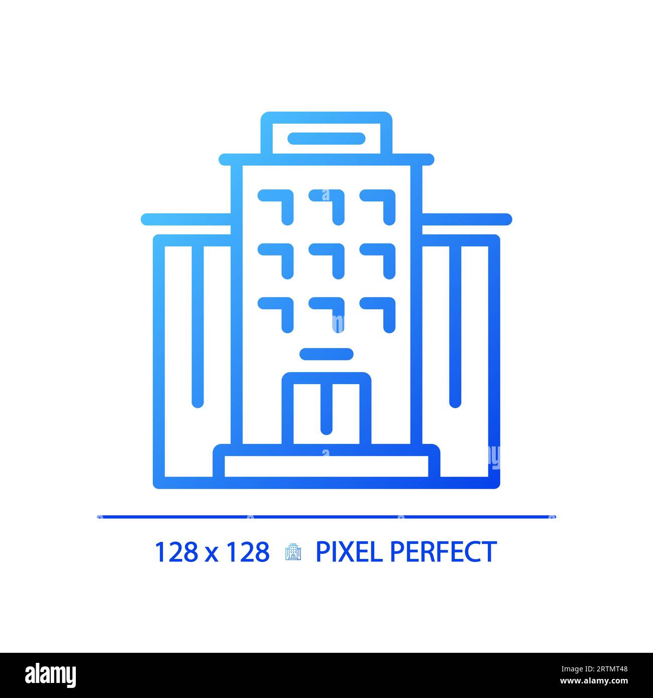 2D blue gradient thin line apartment icon Stock Vector