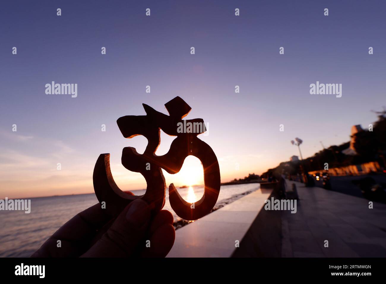 The Om or Aum symbol. In Hinduism, Om is one of the most important spiritual sounds. Ho Chi Minh city.  Vietnam. Stock Photo