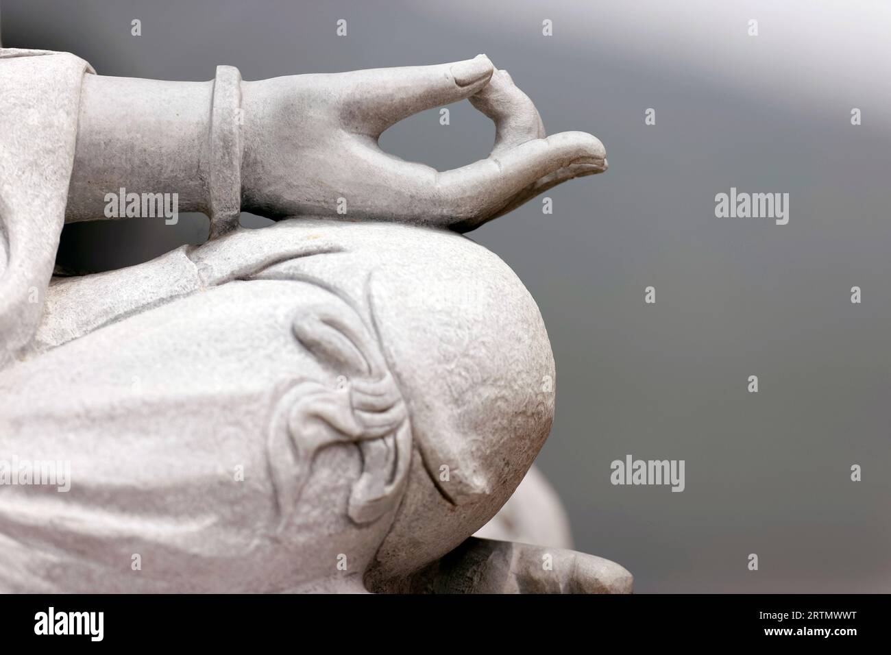 Tinh That Quan Am Pagoda.  Bodhisattva Avalokiteshvara. Guanyin ( Quan Am) Statue. The Goddess of Mercy and compassion. Marble statue.  Dalat. Vietnam Stock Photo