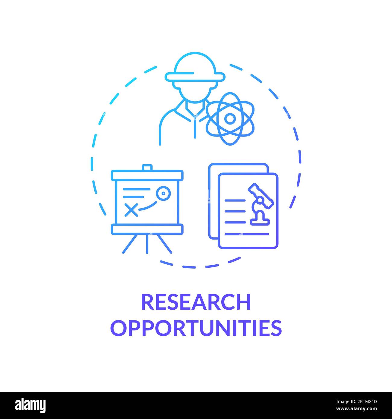 Research opportunities blue gradient concept icon Stock Vector Image ...