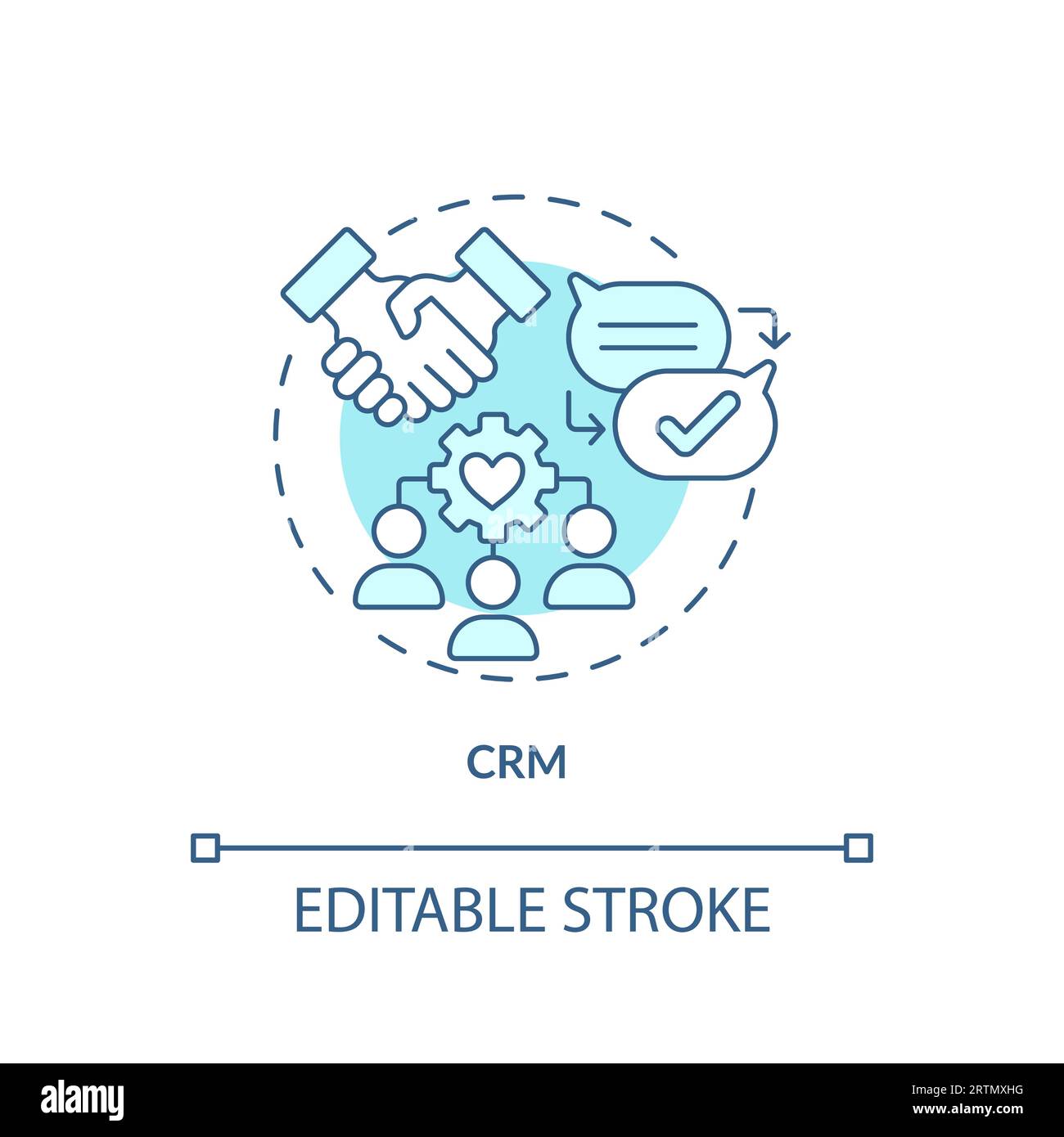 2D customizable CRM blue icon concept Stock Vector