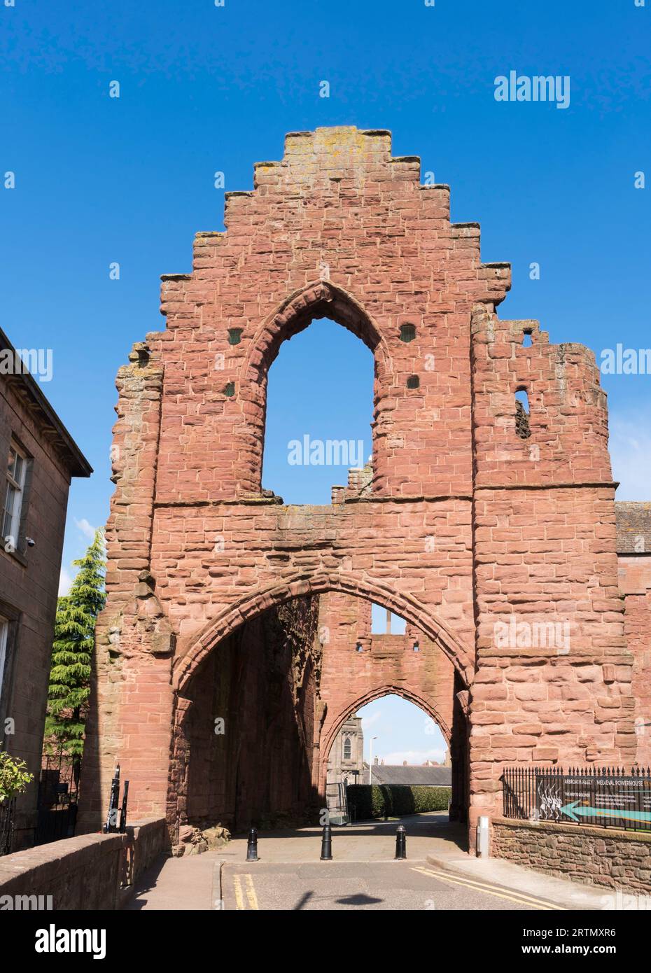 Entrance to the ruins of Arbroath Abbey, Scotland, UK Stock Photo