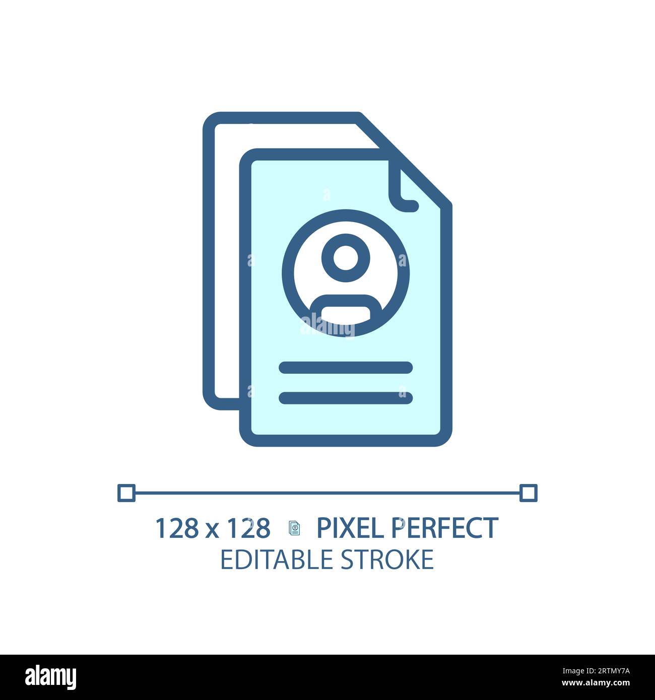 2D customizable resume thin linear blue icon Stock Vector