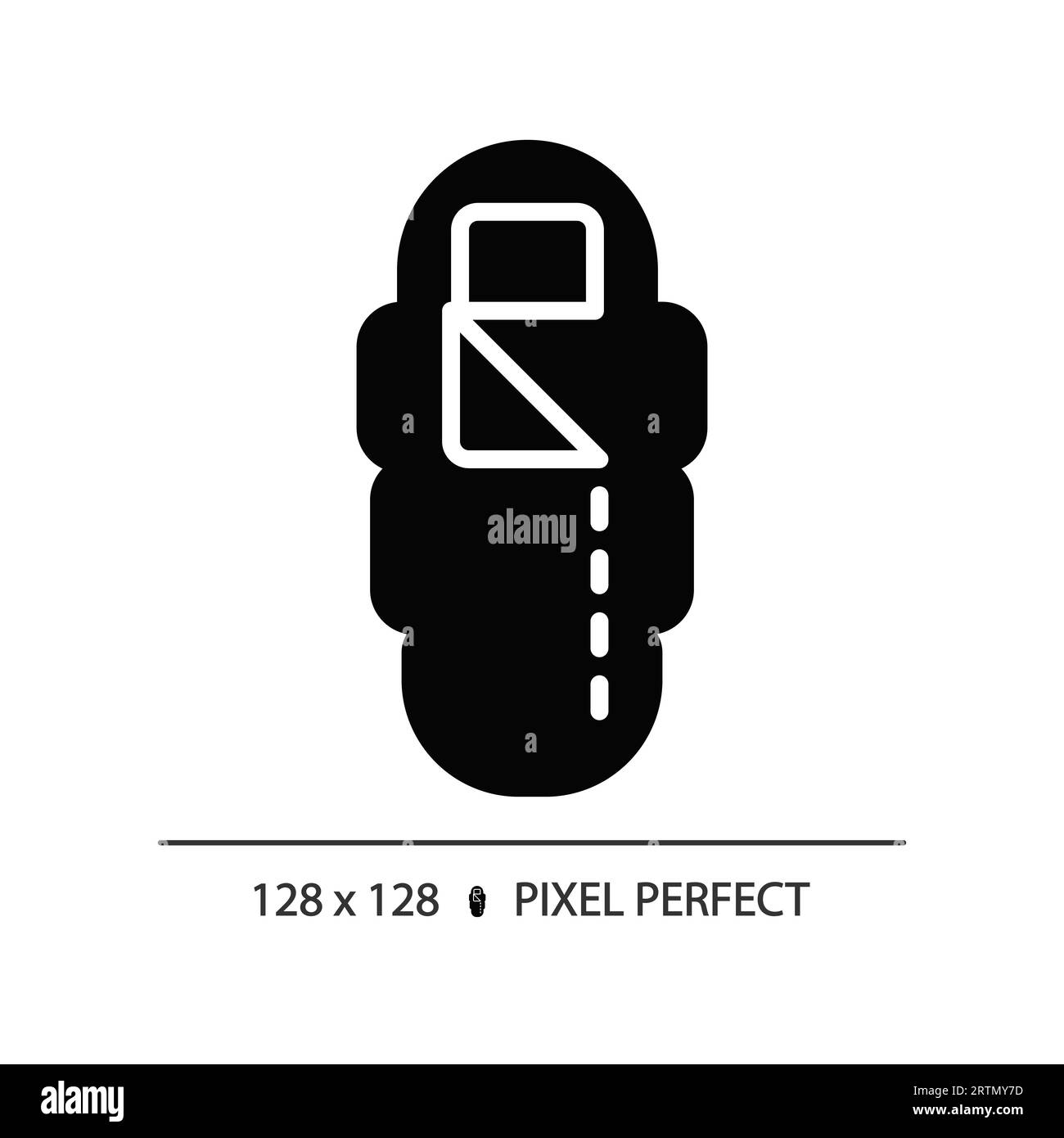 2D sleeping bag simple glyph style black icon Stock Vector