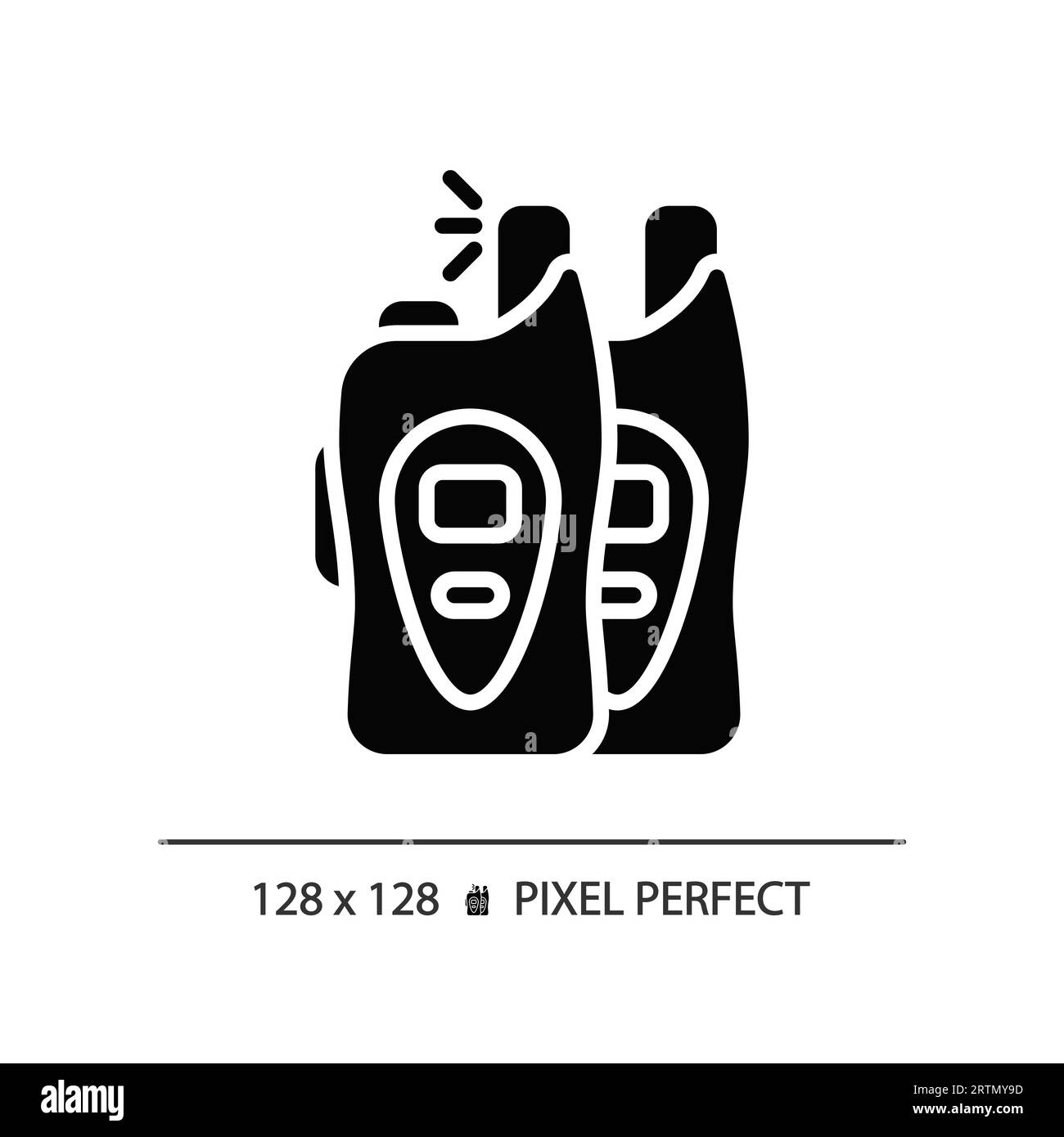 2D walkie talkie simple glyph style black icon Stock Vector Image & Art ...