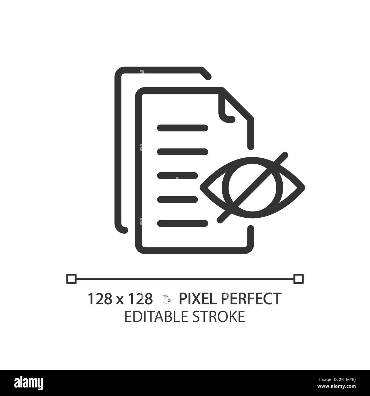 2D customizable confidential document thin line black icon Stock Vector