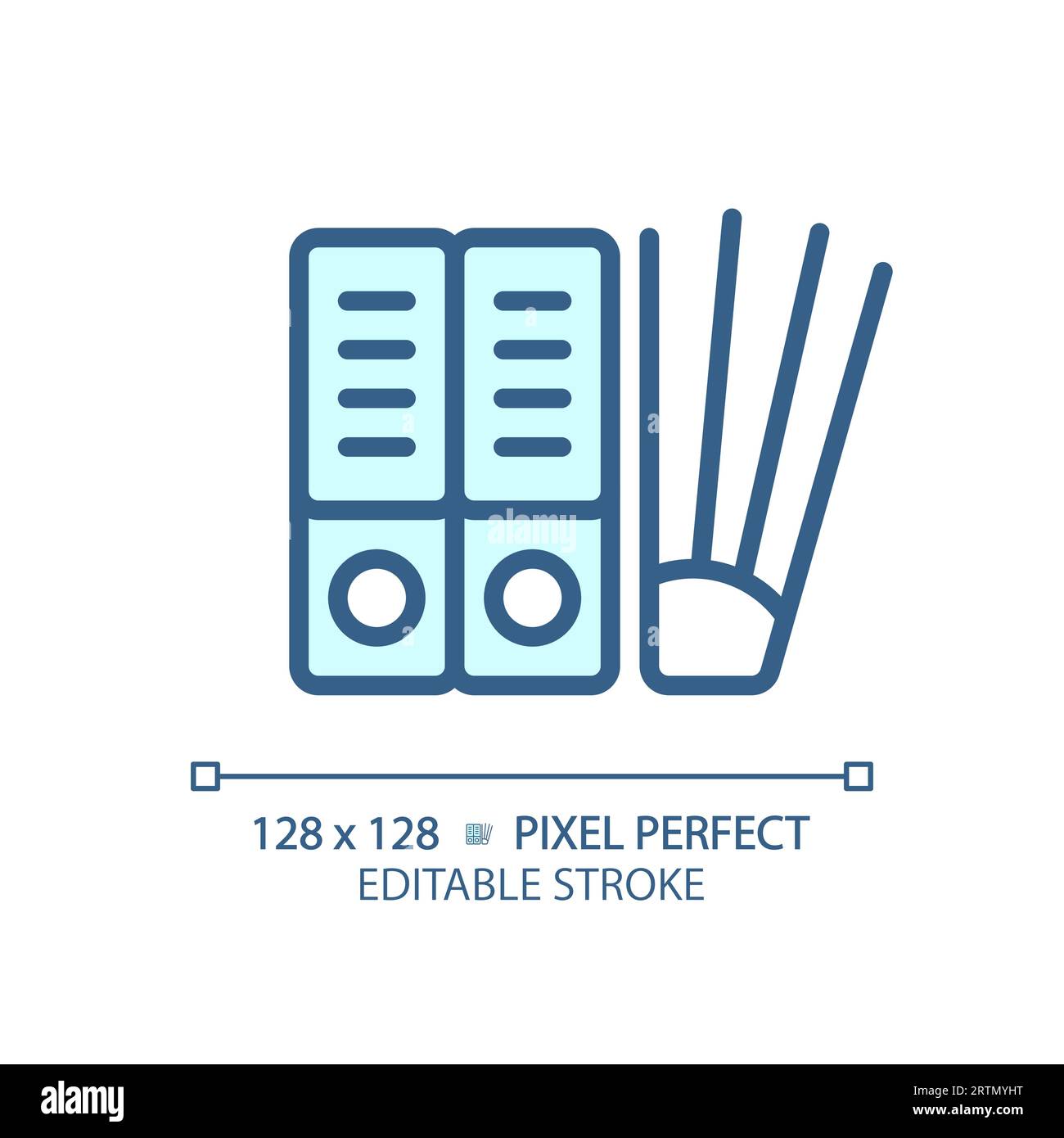 2D customizable file thin linear blue icon Stock Vector