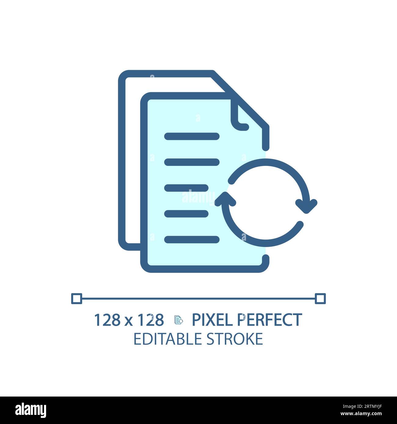 2D customizable document thin linear blue icon Stock Vector