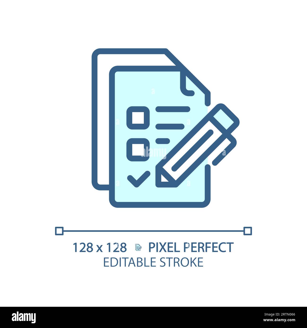 2D customizable checklist thin linear blue icon Stock Vector