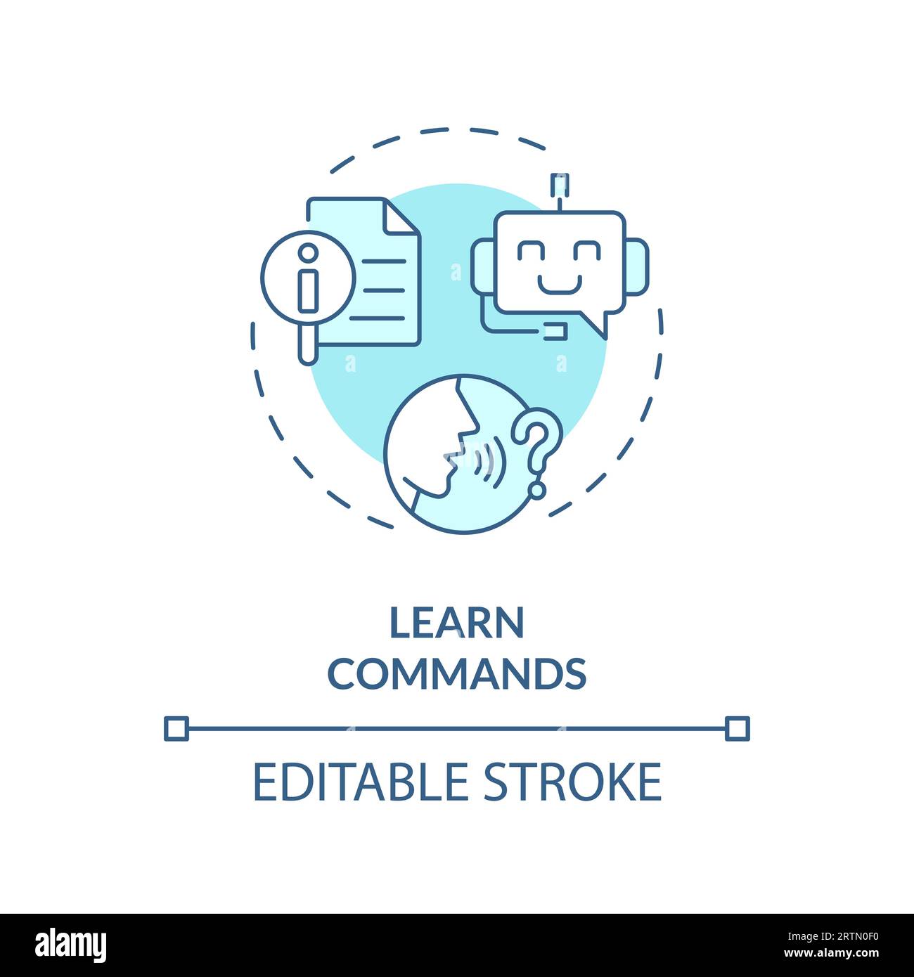 2D learn commands thin line blue icon concept Stock Vector Image & Art ...