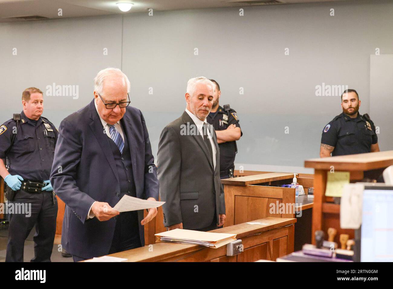 SEPTEMBER 11, 2023 CENTRAL ISLIP, NY James Burke is arraigned in front of Judge Cheng in the