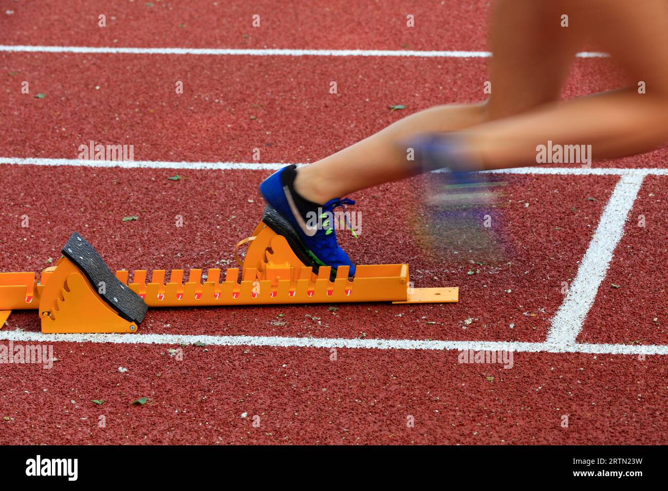 Motion sport athletics running track starting block competition ...