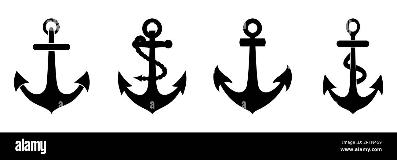 Anchor icon set isolated Stock Vector Image & Art - Alamy