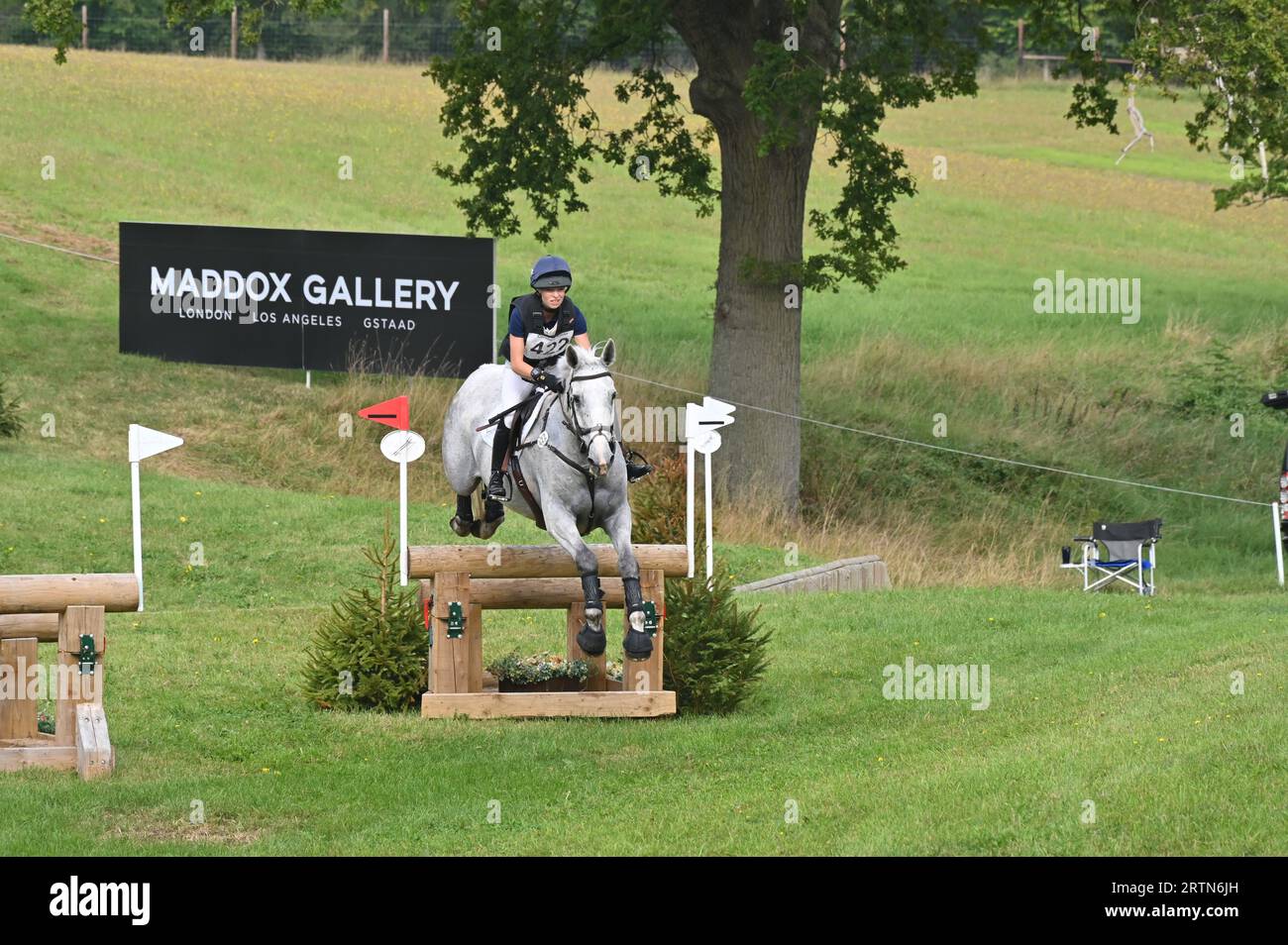 Charlotte Bacon on Barrington Cruise, cross country phase of the CIC-S 2* competition, Cornbury Park Horse Trials 2023, Charlbury, Oxfordshire Stock Photo