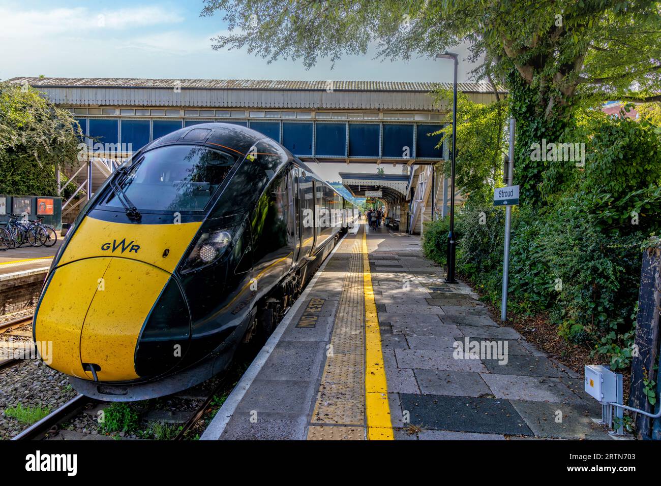 GWR train leaving Stroud railway station, The Cotswolds