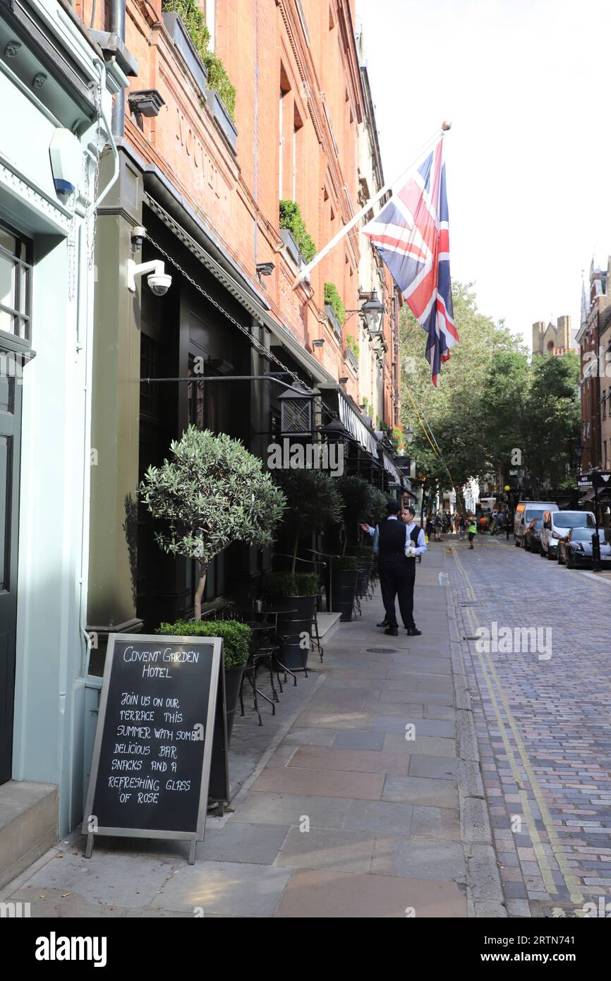 Exterior of Covent Garden Hotel, Monmouth Street, London, UK September