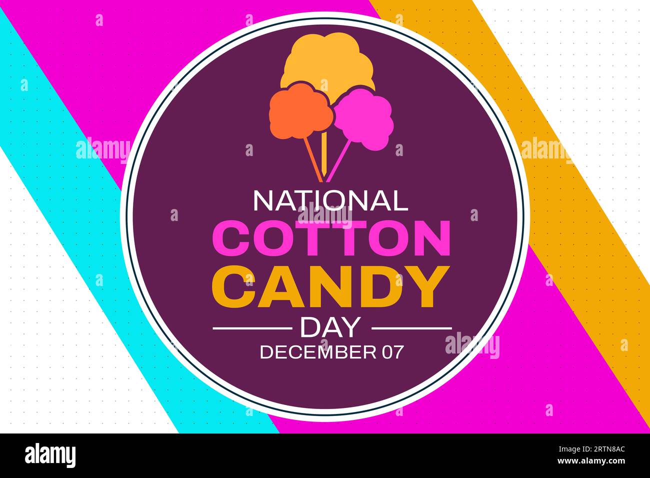 National Cotton Candy day background design with colorful shapes and typography Stock Photo Alamy