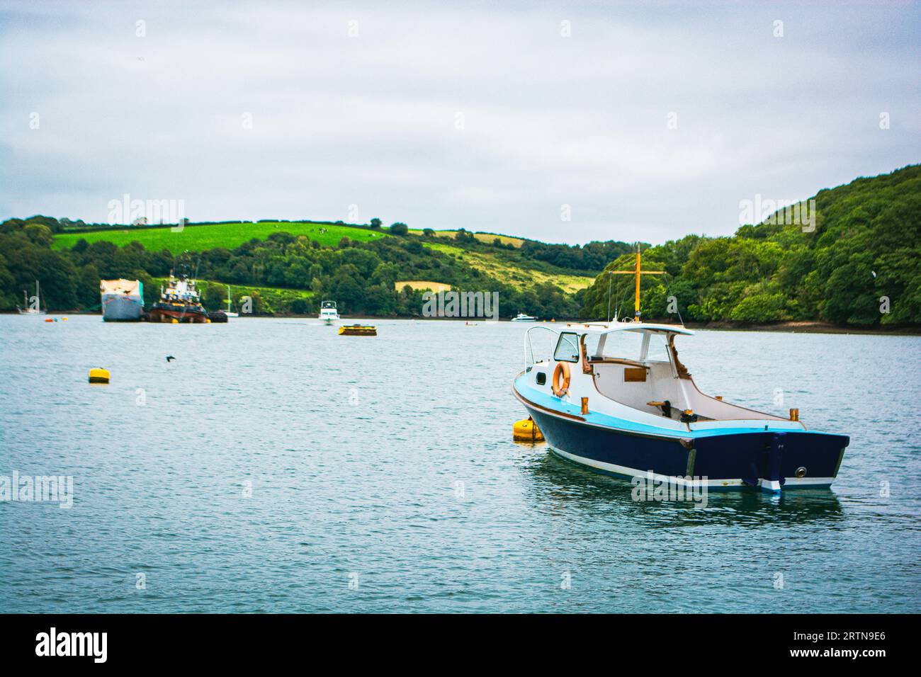 River Fal, Cornwall, UK August 2023 The King Harry Ferry Bridge
