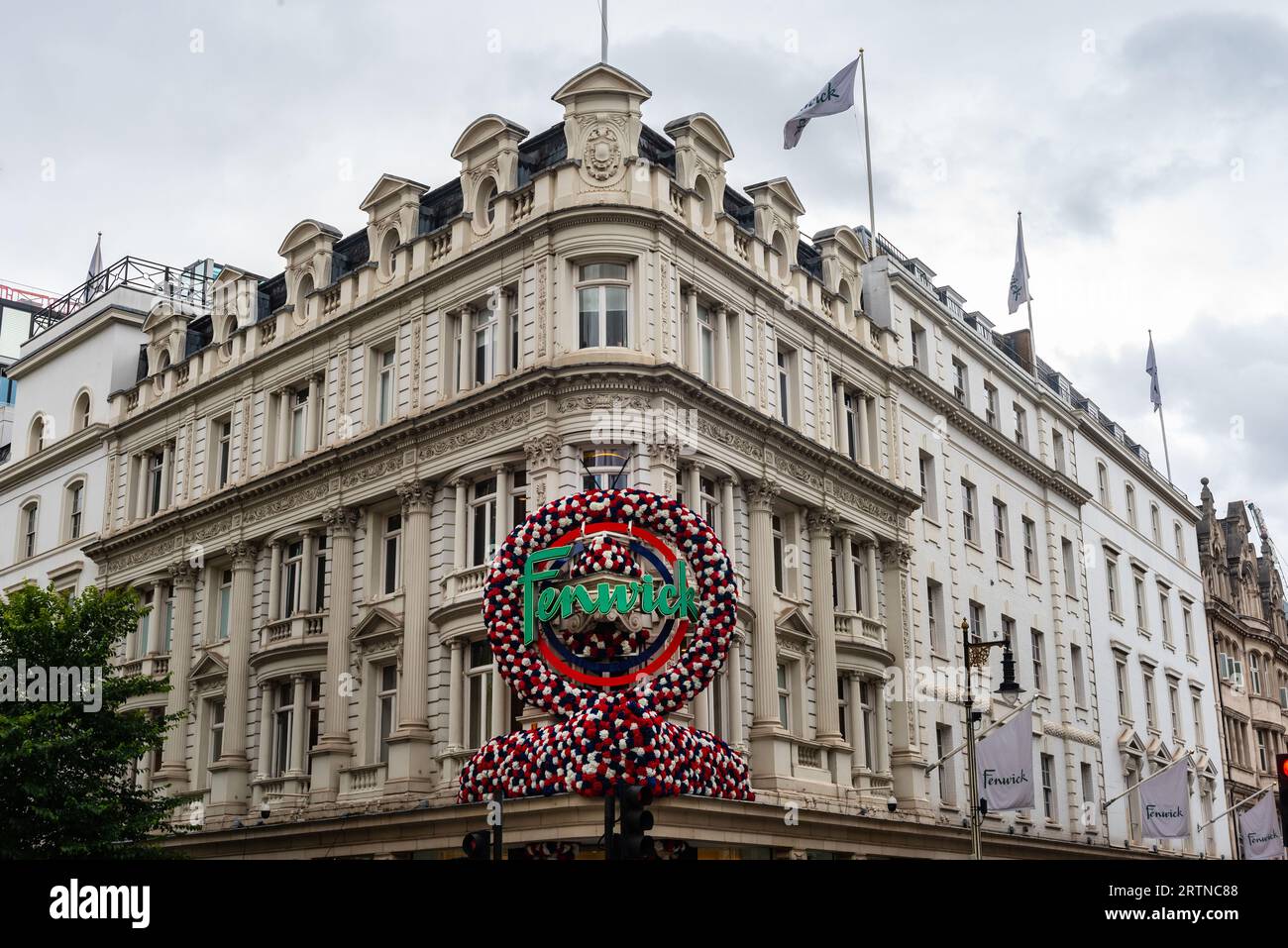 Fenwick Iconic British Department Store Front Shopping in Bond Street London. (Photo by John Wreford / SOPA Images/Sipa USA) Stock Photo