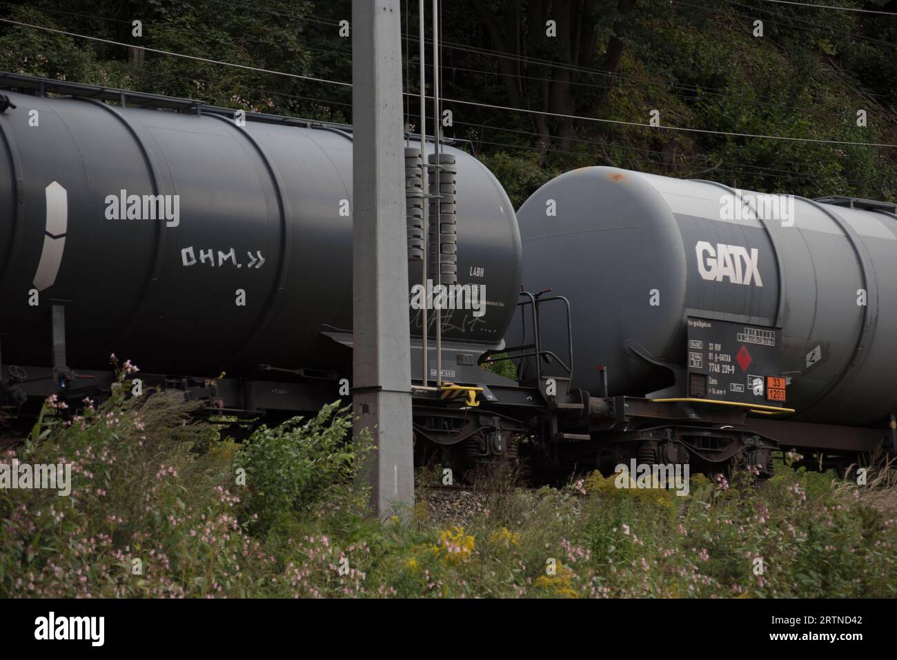 a tank wagon on the rail, transporting fuel by train tank wagon on the