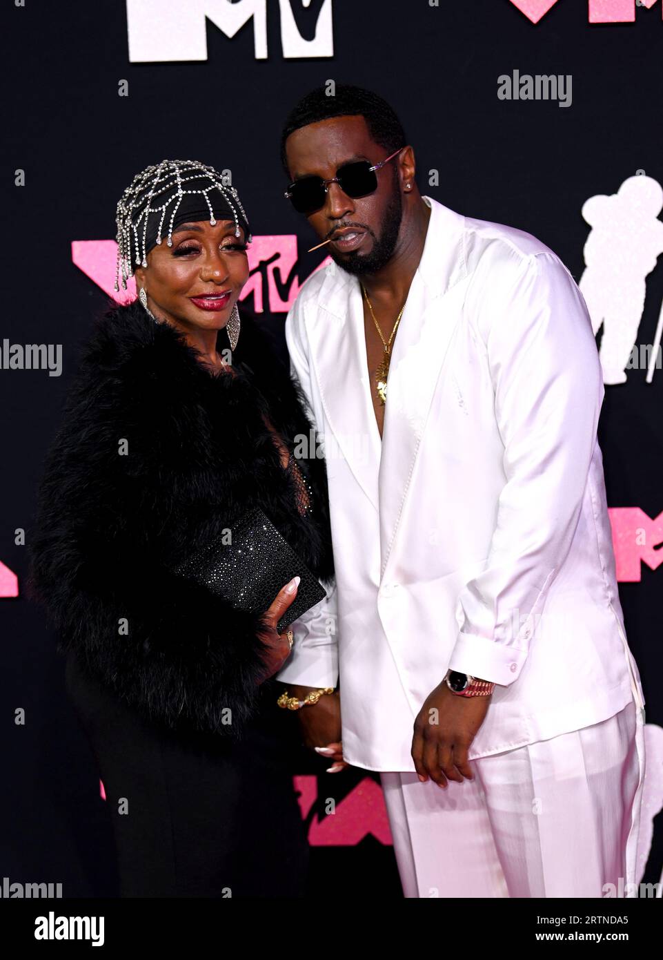 Janice Combs and Diddy attending the MTV Video Music Awards 2023 held at the Prudential Center in Newark, New Jersey. Picture date: Tuesday September 12, 2023. Stock Photo