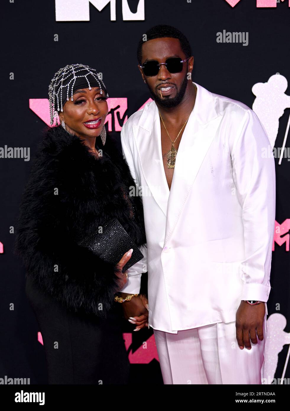 Janice Combs and Diddy attending the MTV Video Music Awards 2023 held at the Prudential Center in Newark, New Jersey. Picture date: Tuesday September 12, 2023. Stock Photo