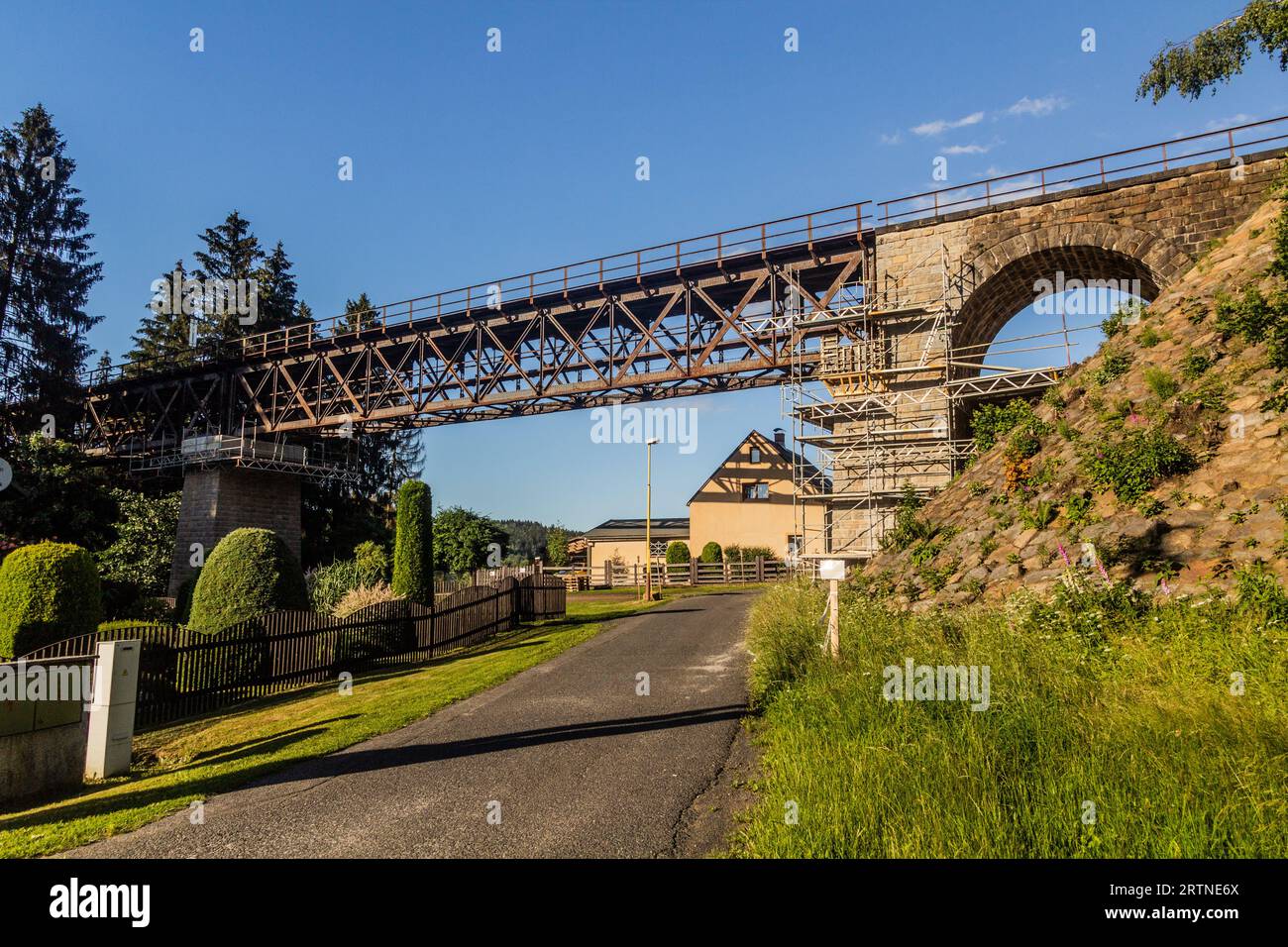 Railway bridge Vilemov, Czech Republic Stock Photo