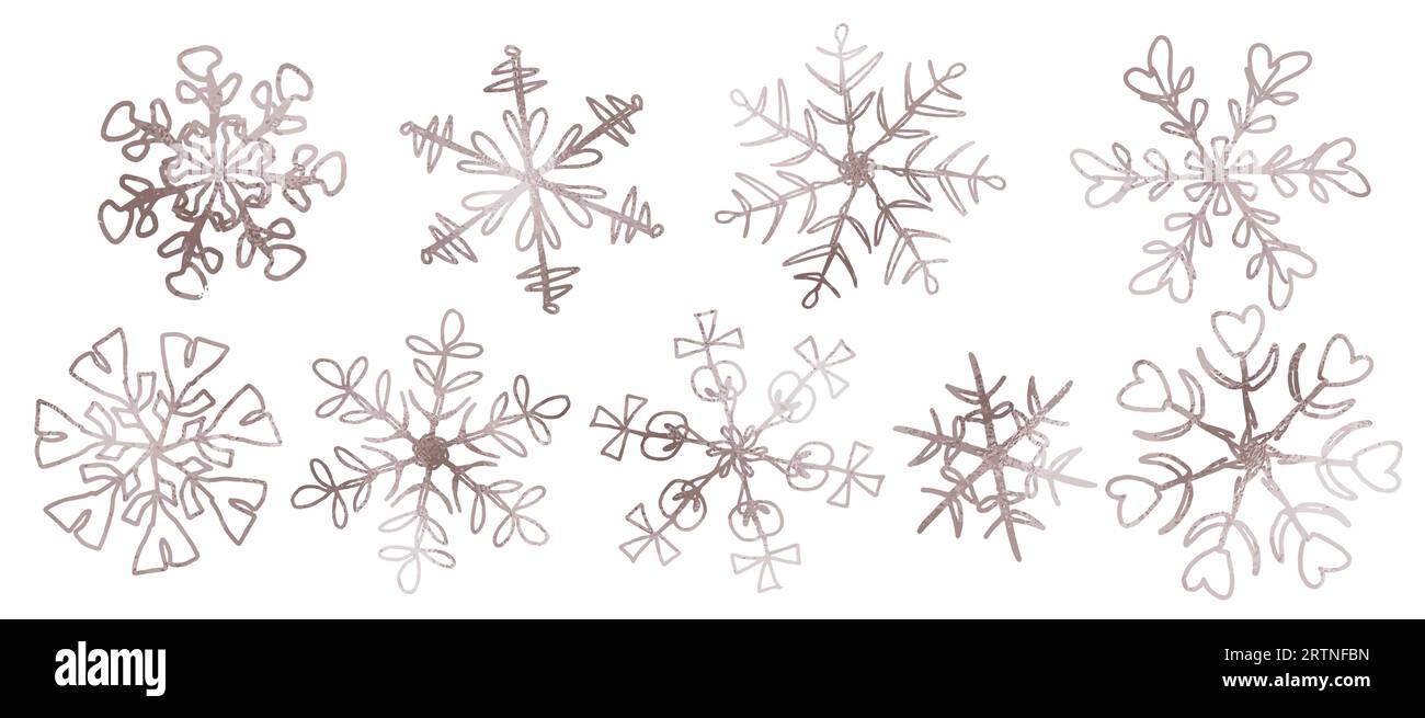 Snow flakes hand draw icon set Stock Vector Image & Art - Alamy