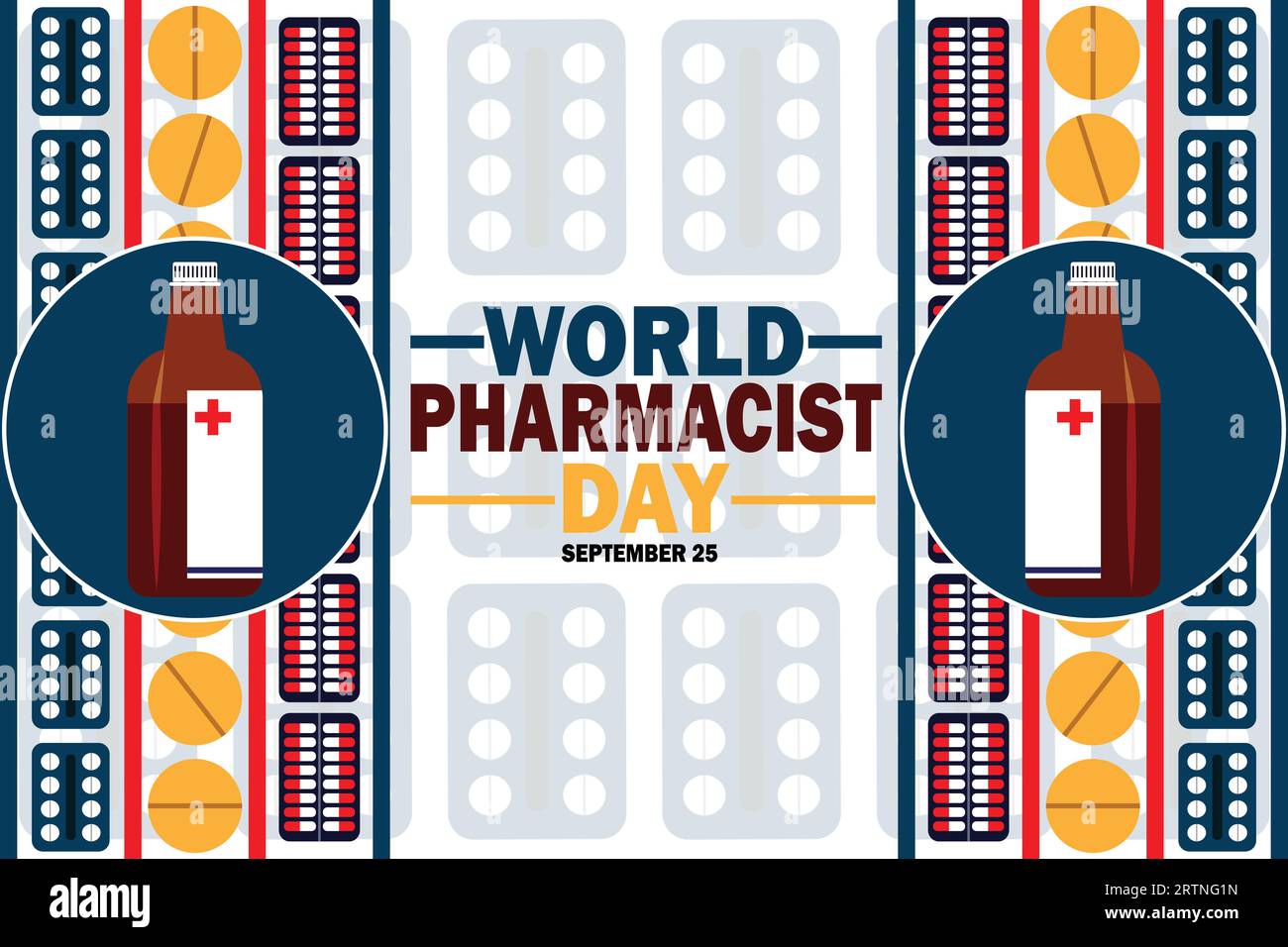 World Pharmacist Day. Vector illustration. September 25. Suitable for greeting card, poster and banner Stock Vector