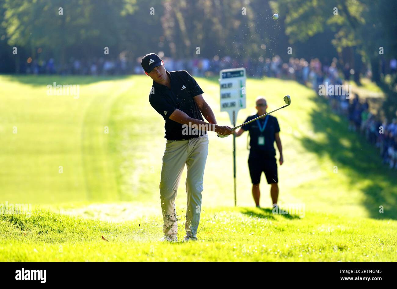 Ludvig Aberg on the first during day one of the 2023 BMW PGA