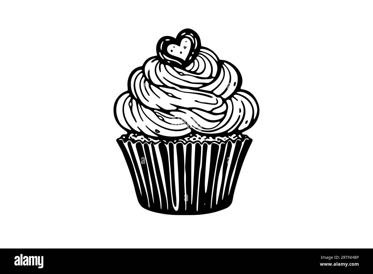 Hand Drawn Cupcake Sketch Stock Illustration - Download Image Now - Cross  Hatching, Cupcake, Illustration - iStock
