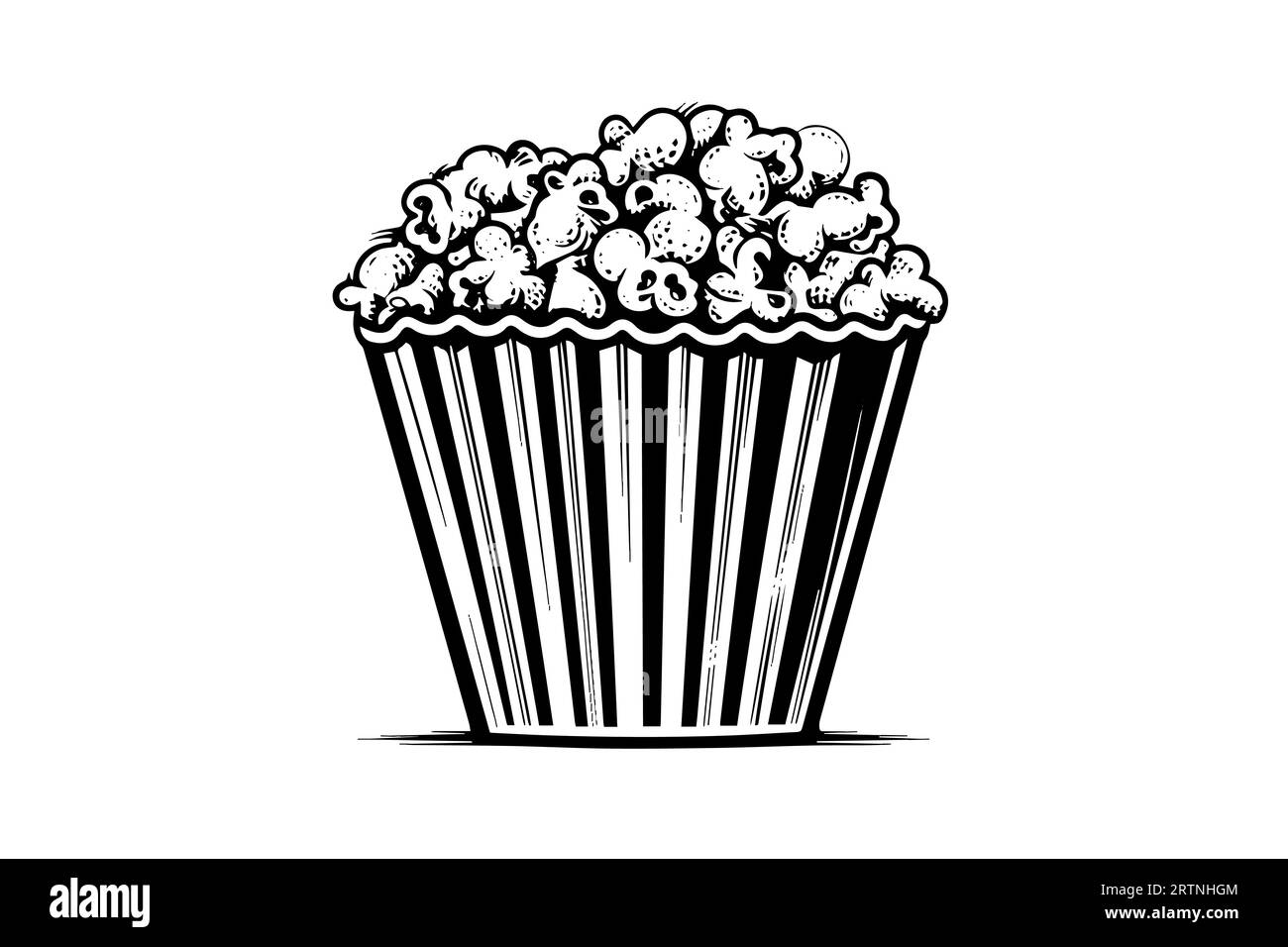 Popcorn in box engraving ink vector illustration , line art Stock Vector Image & Art Alamy