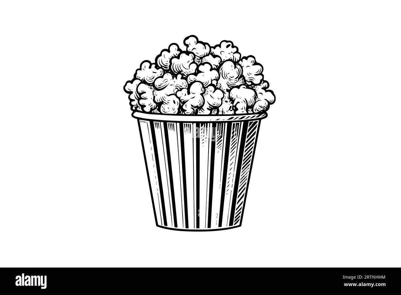 Popcorn in box engraving ink vector illustration , line art Stock Vector Image & Art Alamy
