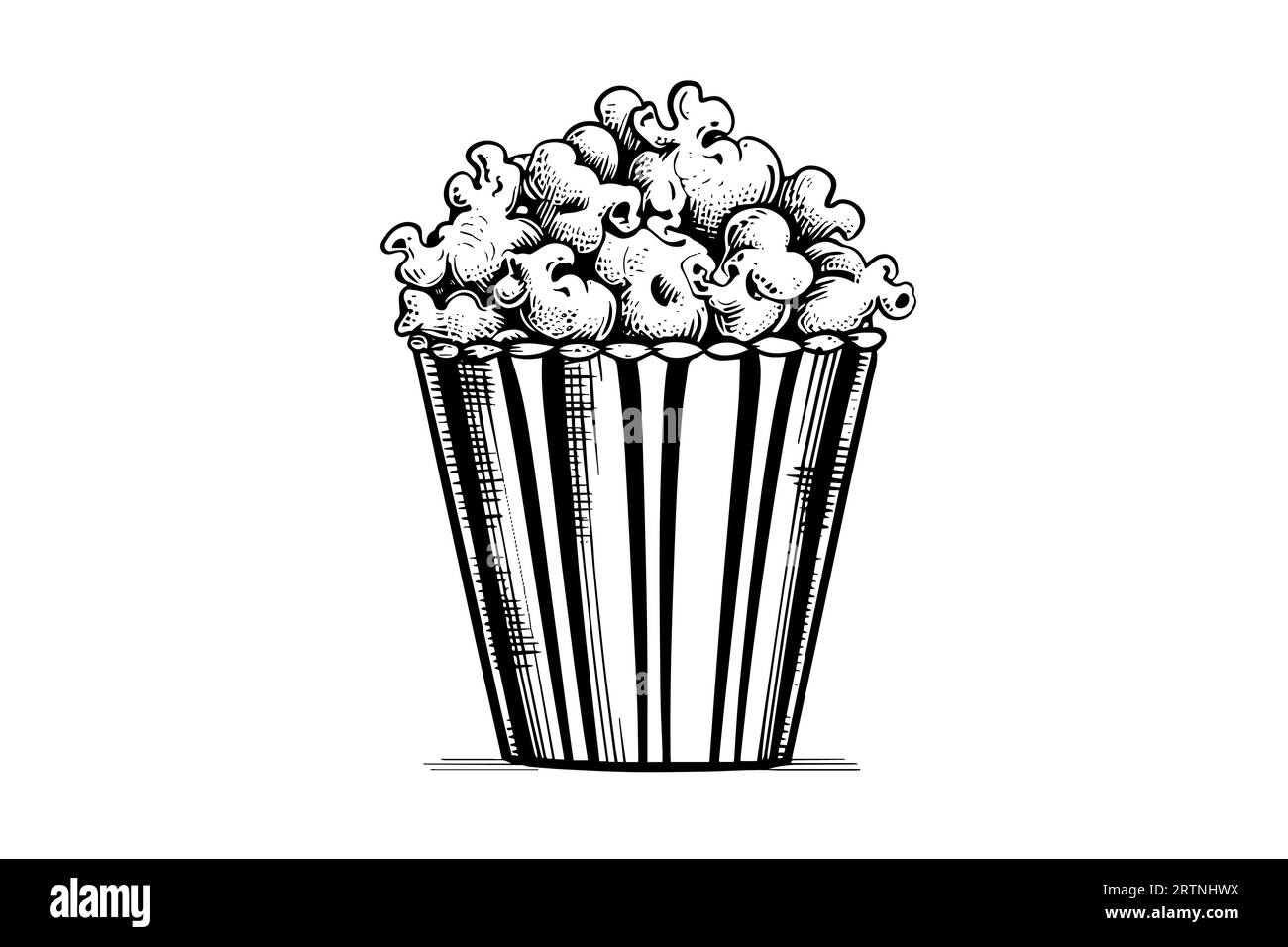 Popcorn in box engraving ink vector illustration , line art Stock Vector Image & Art Alamy